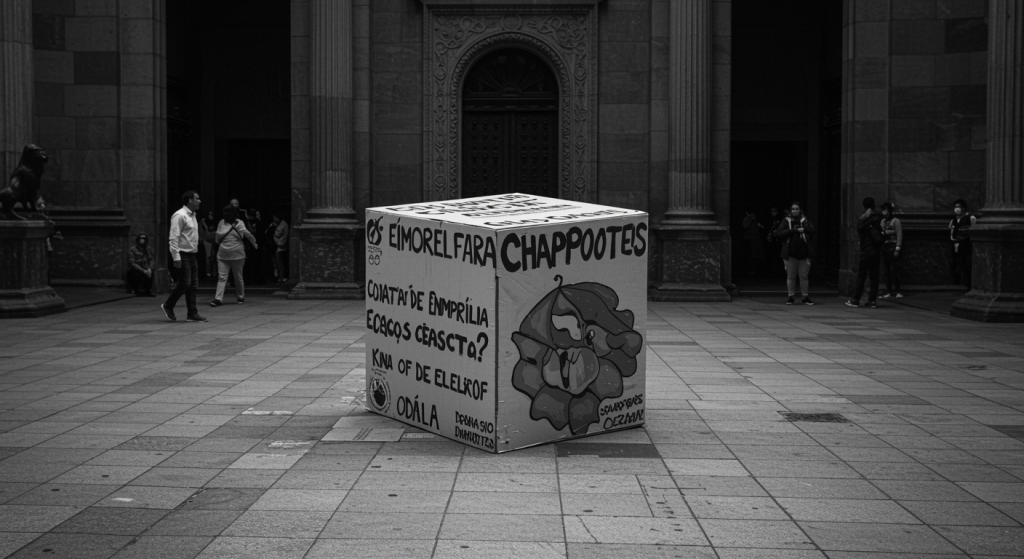 Protesta ambiental en el Senado: una cubeta de chapopote que denuncia al Gobierno Protesta ambiental en el Senado: una cubeta de chapopote que denuncia al Gobierno